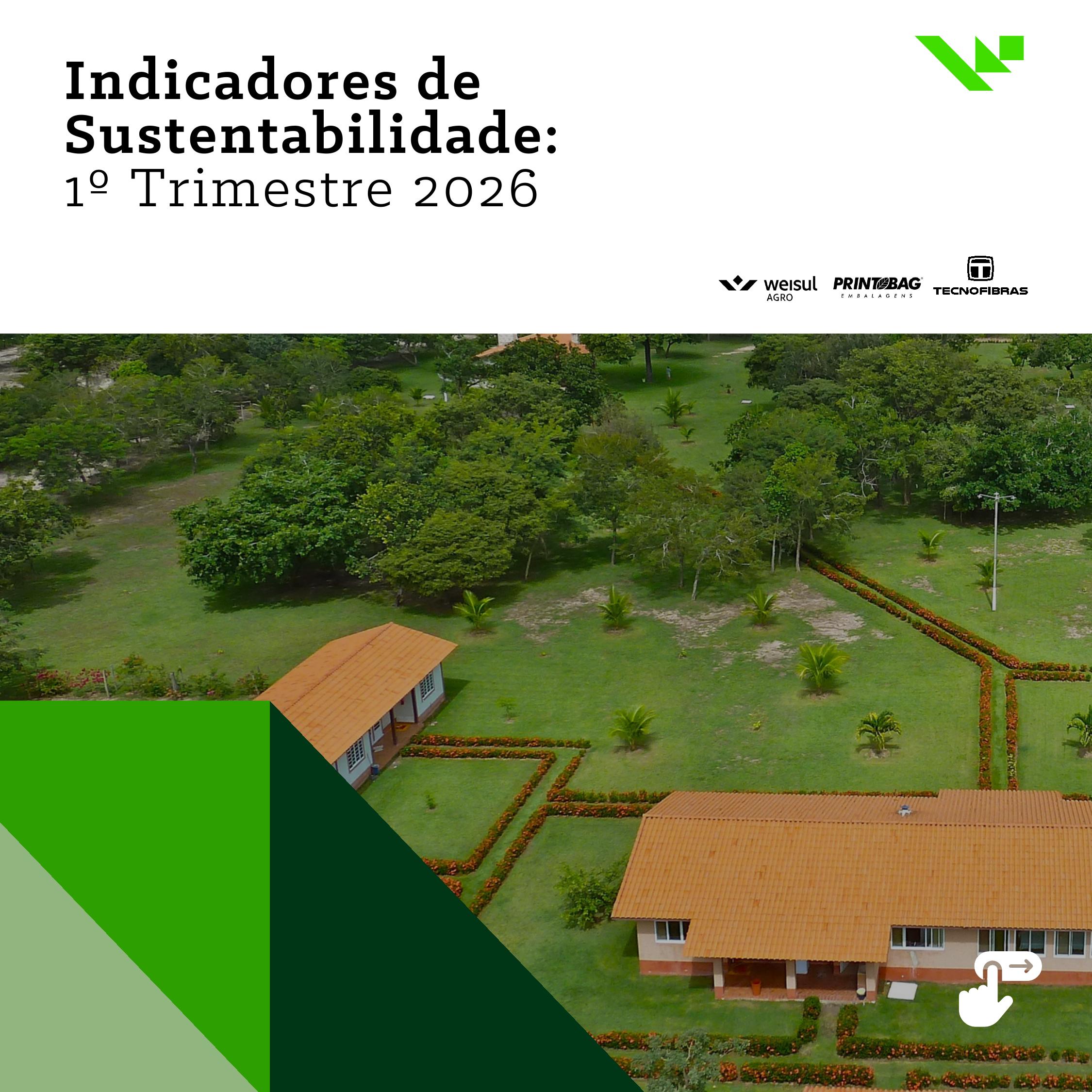 Capa Relatório de Indicadores de Sustentabilidade 1º Trimestre 2026